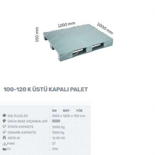 100-120 K - PLASTİK 9 AYAKLI ÜSTÜ DÜZ PALET