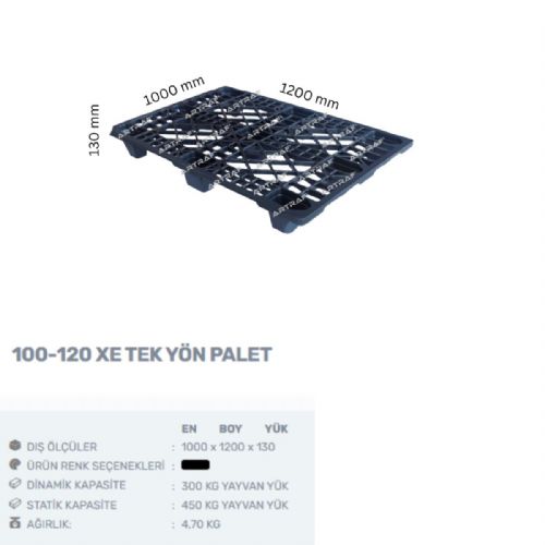 100-120 XE - PLASTİK 9 AYAKLI ÜSTÜ DELİKLİ PALET