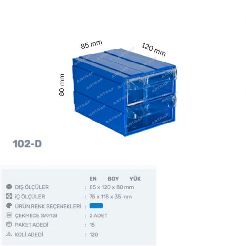 102-D - PLASTİK ÇEKMECELİ KUTU
