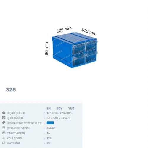 325 - PLASTİK ÇEKMECELİ KUTU