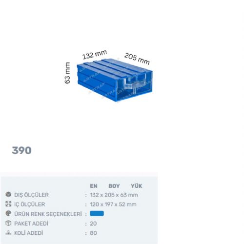 390 - PLASTİK ÇEKMECELİ KUTU
