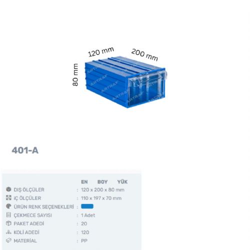 401-A - PLASTİK ÇEKMECELİ KUTU