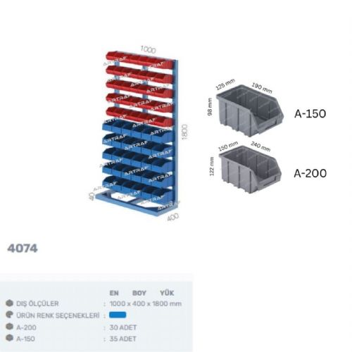 4074 - 65 KUTULU SABİT TEK YÖNLÜ AVADANLIK STANDI