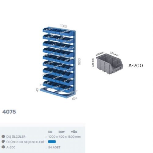 4075 - 54 KUTULU SABİT TEK YÖNLÜ AVADANLIK STANDI
