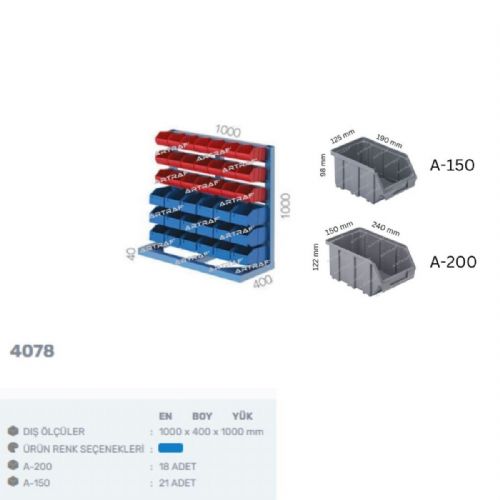 4078 - 39 KUTULU SABİT TEK YÖNLÜ AVADANLIK STANDI