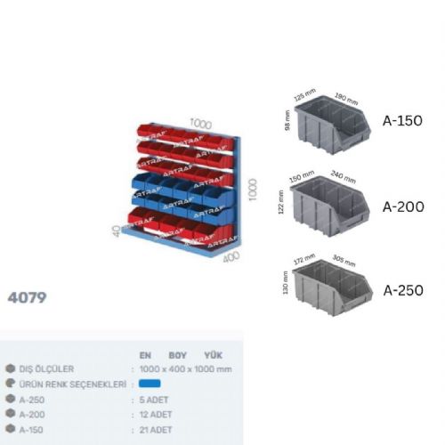 4079 - 38 KUTULU SABİT TEK YÖNLÜ AVADANLIK STANDI