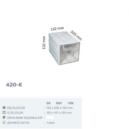 420-K - PLASTİK ÇEKMECELİ KUTU