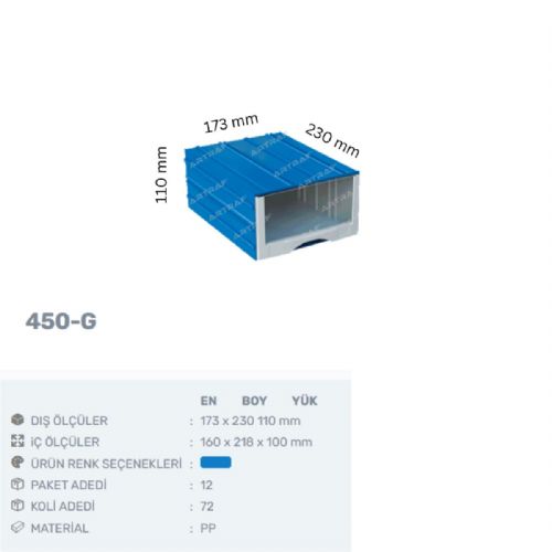 450-G - PLASTİK ÇEKMECELİ KUTU