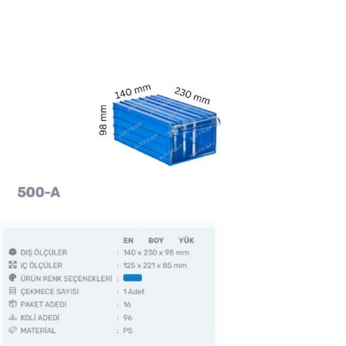 500-A - PLASTİK ÇEKMECELİ KUTU