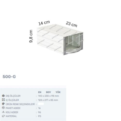 500-G - PLASTİK ÇEKMECELİ KUTU