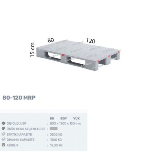 80-120-MRP PLASTİK 3 KIZAKLI BOBİN TAŞIMAYA UYUMLU PALET 
