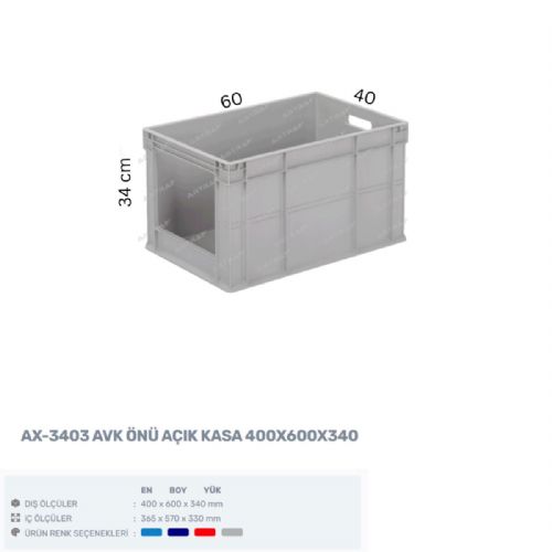 AX-3403-AVK ÖNÜ AÇIK PLASTİK KASA