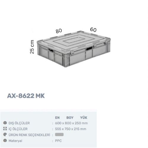 AX-8622-MK - PLASTİK MENTEŞE KAPAKLI KASA