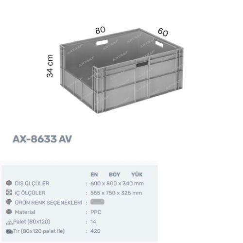AX-8633 - AV  PLASTİK KAPALI KASA