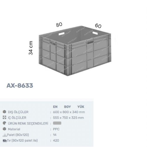 AX-8633 - PLASTİK KAPALI KASA