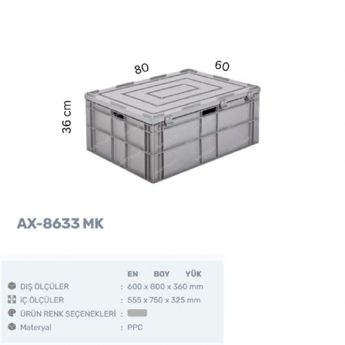 AX-8633-MK - PLASTİK MENTEŞE KAPAKLI KASA