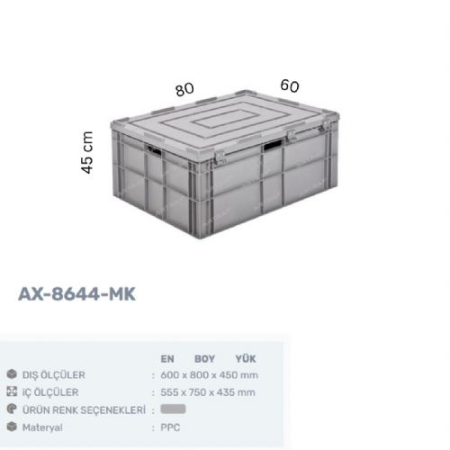 AX-8644-MK - PLASTİK MENTEŞE KAPAKLI KASA