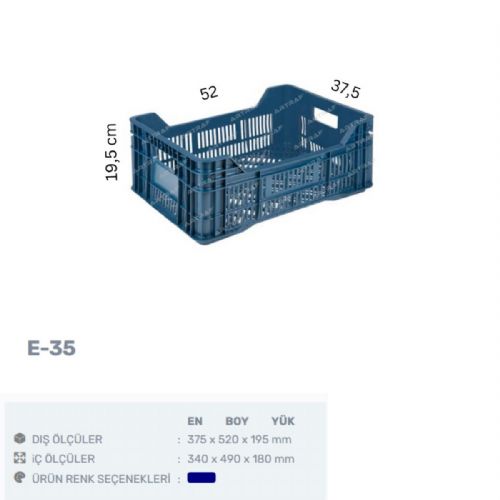E-35 – PLASTİK TERASLI DELİKLİ KASA