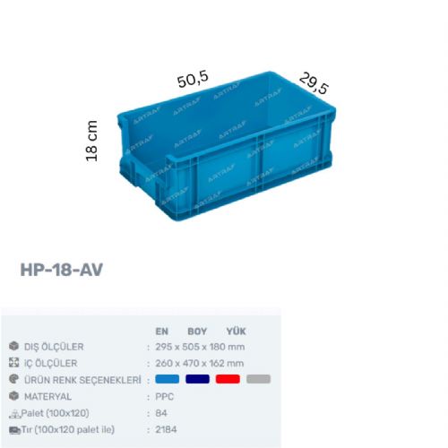 HP-18-AV - PLASTİK ÖNÜ AÇIK KASA