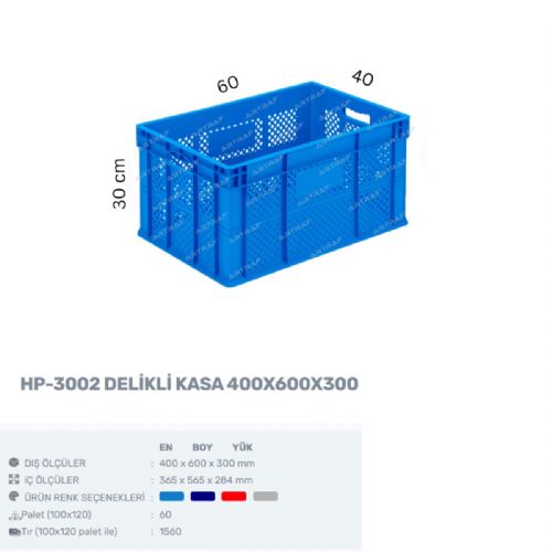 HP-3002 - PLASTİK DELİKLİ KASA