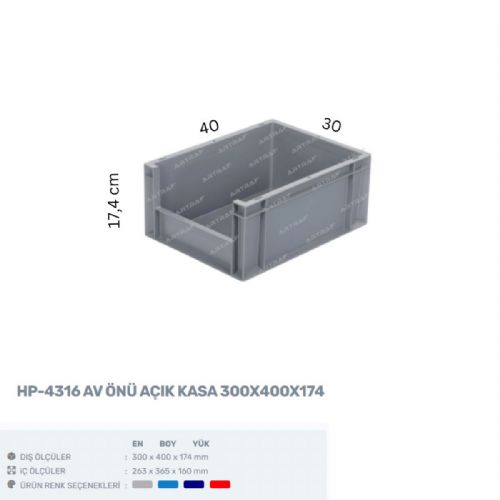 HP-4316-AV PLASTİK ÖNÜ AÇIK KASA