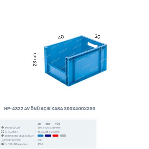 HP-4322-AV - PLASTİK ÖNÜ AÇIK KASA