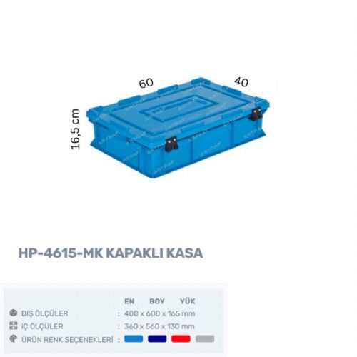 HP-4615-MK - PLASTİK MENTEŞE KAPAKLI KASA