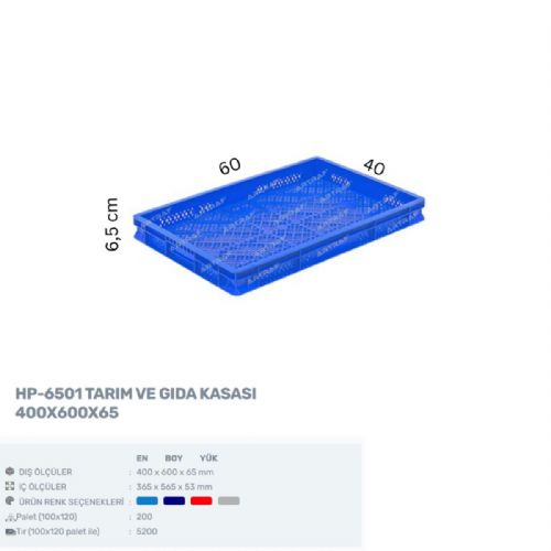 HP-6501 – PLASTİK DELİKLİ KASA