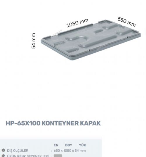 HP-65X100 KONTEYNER KAPAK