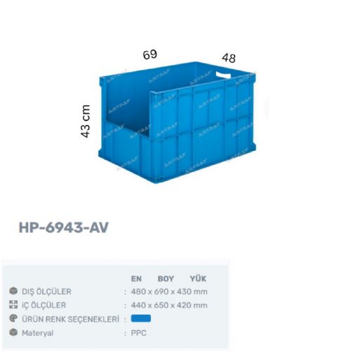 HP-6943-AV - PLASTİK ÖNÜ AÇIK KASA