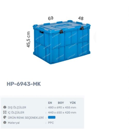 HP-6943-MK - PLASTİK MENTEŞE KAPAKLI KASA