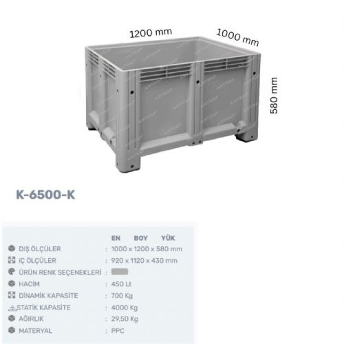 K-6500-K - PLASTİK KAPALI KASA