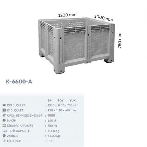 K-6600-A - PLASTİK DELİKLİ KASA