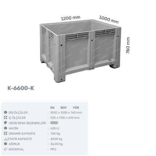 K-6600-K - PLASTİK KAPALI KASA