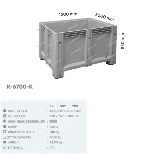 K-6700-K - PLASTİK KAPALI KASA