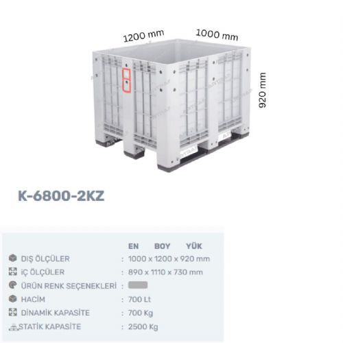 K-6800-2KZ - 2 KIZAKLI, PLASTİK KAPALI KASA