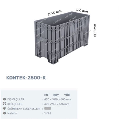 KONTEK-2500-K PLASTİK KAPALI KONTEYNER KASA