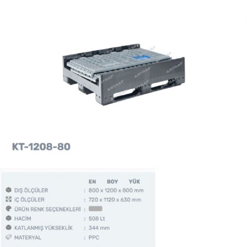 KT-1208-80 PLASTİK KATLANIR KONTEYNER KASA