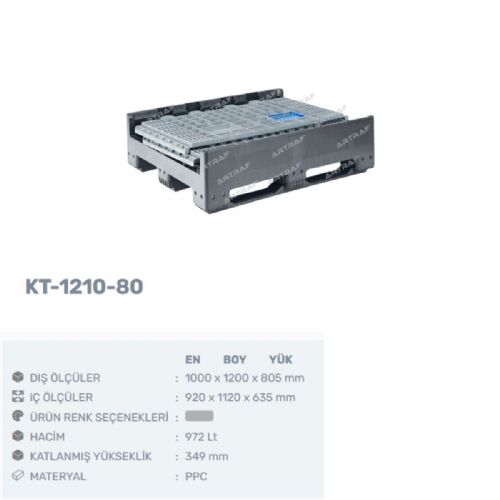 KT-1210-80 PLASTİK KATLANIR KONTEYNER KASA