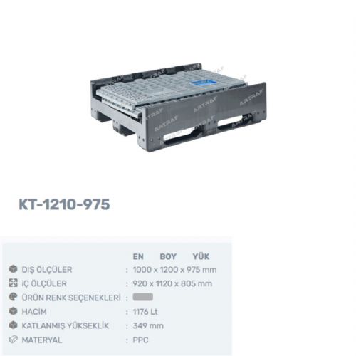 KT-1210-975 PLASTİK KATLANIR KONTEYNER KASA