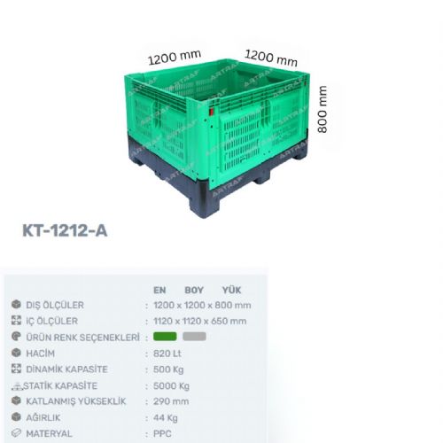 KT-1212-A - PLASTİK KATLANIR KASA