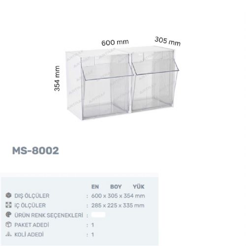 MS-8002 Plastik Çekmeceli Kutular