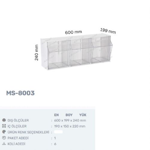 MS-8003 Plastik Çekmeceli Kutular