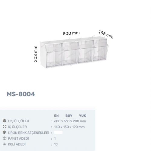 MS-8004 Plastik Çekmeceli Kutular