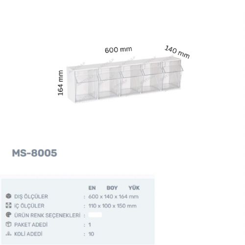 MS-8005 Plastik Çekmeceli Kutular