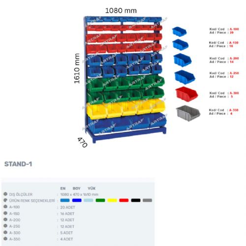 STAND-1 - TEK YÖNLÜ AVADANLIK STANDI
