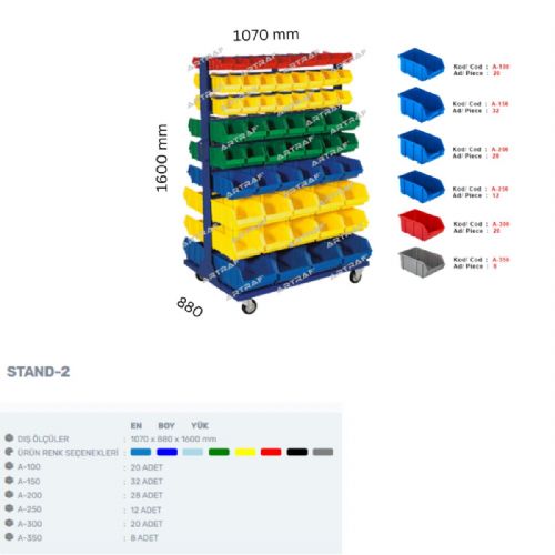 STAND-2 - ÇİFT YÖNLÜ AVADANLIK STANDI